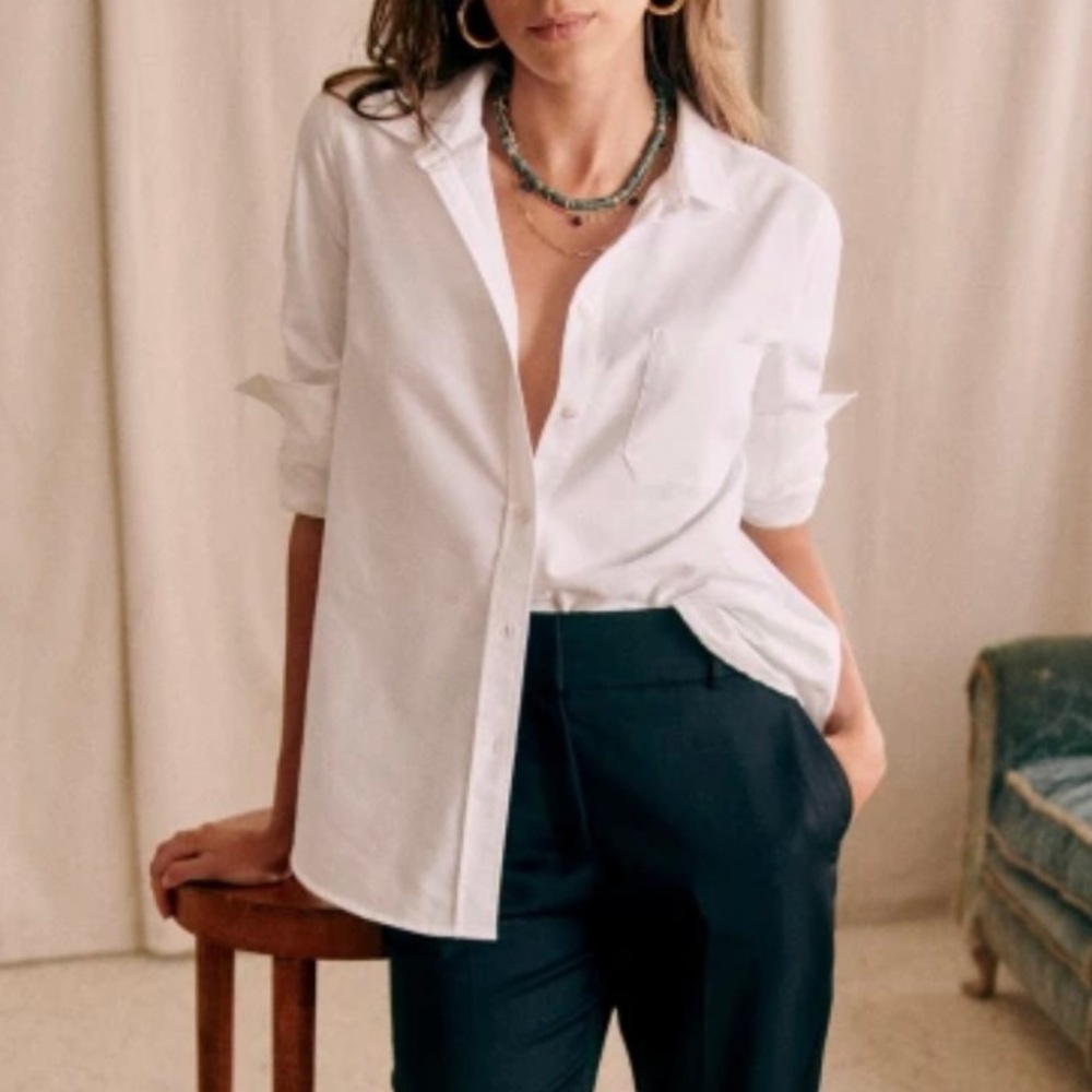 Sezane Tomboy Shirt White